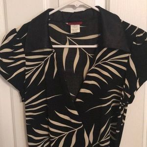 Satin/Poly Dress with Tan Palms